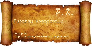 Pusztay Konstantin névjegykártya